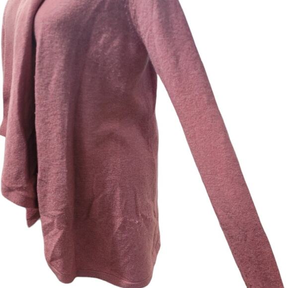 LOFT Pink Knit Cardigan Small Open Front Layered Cozy Cottagecore Grannycore - Picture 8 of 8